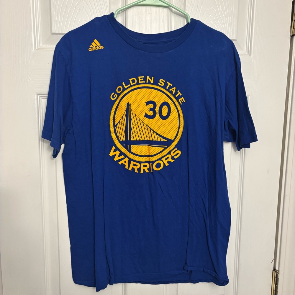 Adidas Blue and Yellow Golden State Warriors Tee